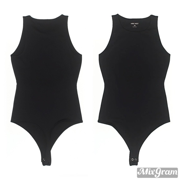 Nine West Tops - Nine West Black Sleeveless‎ Thong Turtleneck Bodysuit